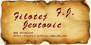 Filotej Jevtović vizit kartica